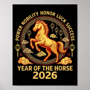 Gelukkig Chinees Nieuwjaar 2026 Jaar Van Het Paard Poster