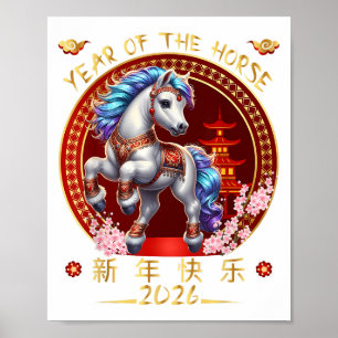 Gelukkig Chinees Nieuwjaar 2026 Jaar Van Het Paard Poster