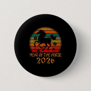 Gelukkig Chinees Nieuwjaar 2026 Jaar Van Het Paard Ronde Button 5,7 Cm