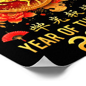 Gelukkig Chinees Nieuwjaar 2026 Maanjaar van het p Poster (Hoek)