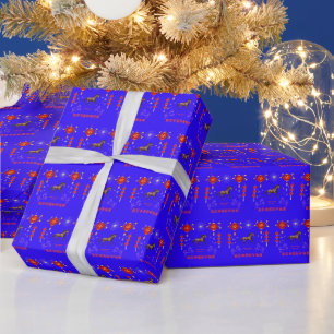 Gelukkig Chinees nieuwjaar blauw Cadeaupapier