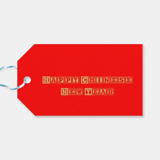 Gelukkig Chinees nieuwjaar Cadeaulabel (Achterkant Horizontaal)