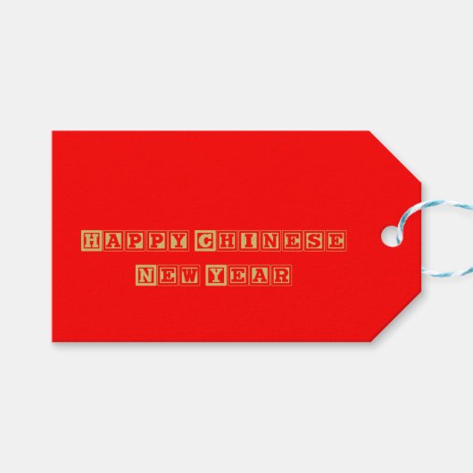 Gelukkig Chinees nieuwjaar Cadeaulabel (Voorkant (Horizontaal))