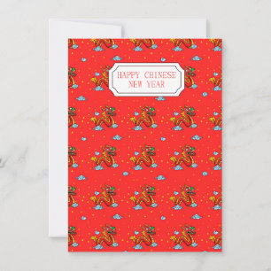 Gelukkig Chinees Nieuwjaar Dragon Foto Feestdagenkaart