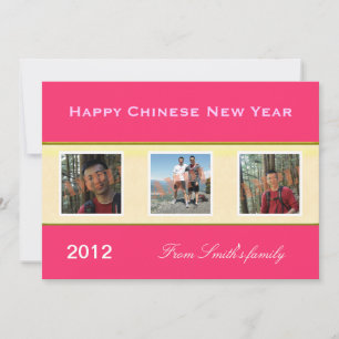 Gelukkig Chinees Nieuwjaar familie foto wenskaarte Feestdagenkaart