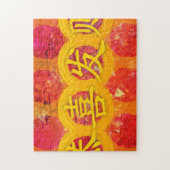 Gelukkig Chinees nieuwjaar groet in rood en goud Legpuzzel (Verticaal)