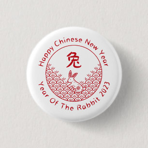 Gelukkig Chinees Nieuwjaar - Jaar Van De Konijn 20 Ronde Button 3,2 Cm