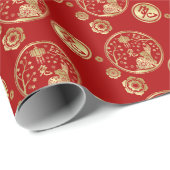 Gelukkig Chinees nieuwjaar konijn 2023 Cadeaupapier (Rol Hoek)