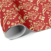 Gelukkig Chinees nieuwjaar konijn 2023 Cadeaupapier (Rol Hoek)