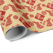 Gelukkig Chinees nieuwjaar konijn 2023 Cadeaupapier (Rol Hoek)