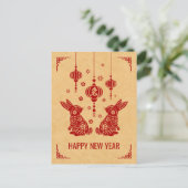 Gelukkig Chinees nieuwjaar konijn 2023 Feestdagenkaart (Staand voorkant)
