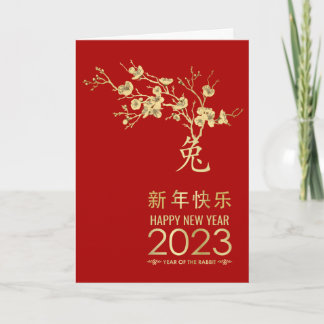 Gelukkig Chinees nieuwjaar konijn 2023 Kaart