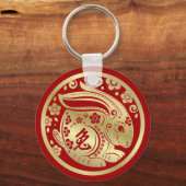 Gelukkig Chinees nieuwjaar konijn 2023 Sleutelhanger (Voorkant)
