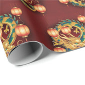 Gelukkig Chinees Nieuwjaar modern Aziatisch patroo Cadeaupapier (Rol Hoek)