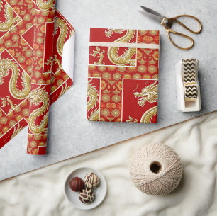 Gelukkig Chinees Nieuwjaar moderne Aziatische patr Cadeaupapier