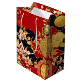 Gelukkig Chinees Nieuwjaar moderne Aziatische patr Medium Cadeauzakje