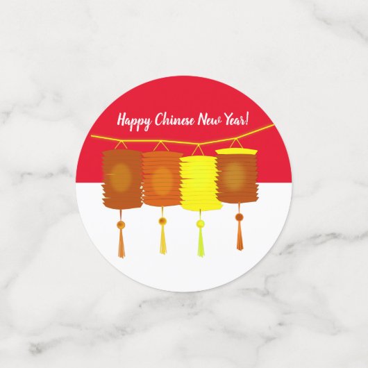 Gelukkig Chinees Nieuwjaar Pig Lantaarn 2019 Red G Confetti (Kleine voorkant)