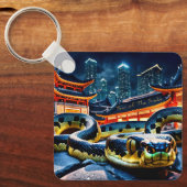 Gelukkig Chinees Nieuwjaar Slang 2025 BSqK Sleutelhanger (Voorkant)