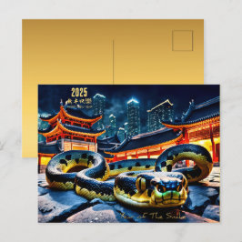 Gelukkig Chinees Nieuwjaar Slang 2025 HPostC Feestdagenkaart