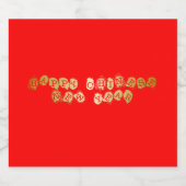 Gelukkig Chinees nieuwjaar Sparkling Wijnetiket (Enkel label)