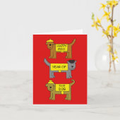 Gelukkig Chinees Nieuwjaar van de Dog 2030 Kaart (Gele Bloem)