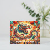 Gelukkig Chinees Nieuwjaar van de Draak Briefkaart (Staand voorkant)