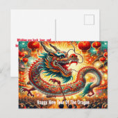 Gelukkig Chinees Nieuwjaar van de Draak Briefkaart (Voorkant / Achterkant)