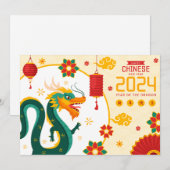 Gelukkig Chinees Nieuwjaar van de Draak Feestdagenkaart (Voorkant / Achterkant)