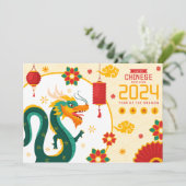 Gelukkig Chinees Nieuwjaar van de Draak Feestdagenkaart (Staand voorkant)