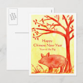 Gelukkig Chinees Nieuwjaar van de Illustratie van Feestdagenkaart (Voorkant / Achterkant)