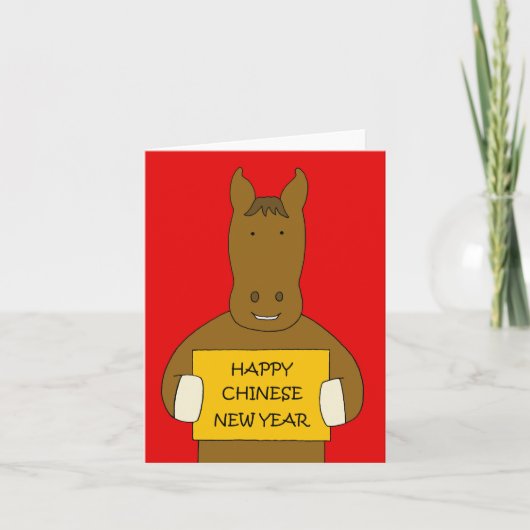 Gelukkig Chinees Nieuwjaar van de Paarden Kaart (Voorkant)