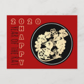 Gelukkig Chinees Nieuwjaar van de Rat 2020 Papierk Uitnodiging Briefkaart (Voorkant)