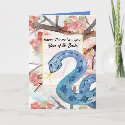 Gelukkig Chinees Nieuwjaar van de Slang Kaart (Voorkant)