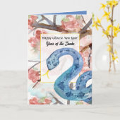 Gelukkig Chinees Nieuwjaar van de Slang Kaart (Gele Bloem)