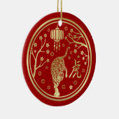 Gelukkig Chinees nieuwjaar van de tijger Keramisch Ornament (Rechts)