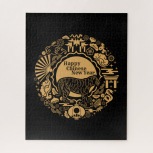 Gelukkig Chinees nieuwjaar van de tijger Legpuzzel