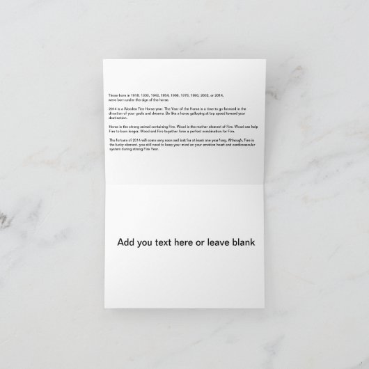 Gelukkig Chinees Nieuwjaar van het groene houten p Feestdagen Kaart (Binnen)