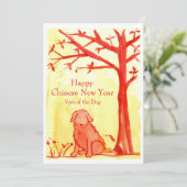 Gelukkig Chinees Nieuwjaar van het Hondenfeest Kaart (Staand voorkant)