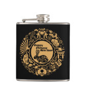 Gelukkig Chinees Nieuwjaar van het konijn Heupfles (Voorkant)