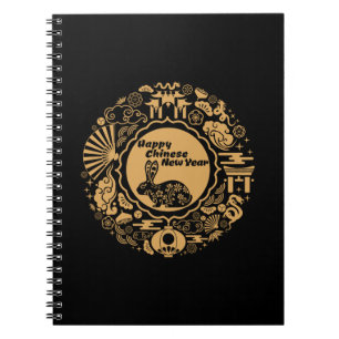 Gelukkig Chinees Nieuwjaar van het konijn Notitieboek