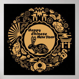 Gelukkig Chinees Nieuwjaar van het konijn Poster