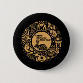 Gelukkig Chinees Nieuwjaar van het konijn Ronde Button 5,7 Cm (Voorkant)