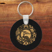 Gelukkig Chinees Nieuwjaar van het konijn Sleutelhanger (Voorkant)