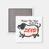 Gelukkig Chinees Nieuwjaar van het Varkensplein Ma Magneet (Voorkant / Achterkant)