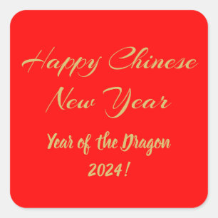 Gelukkig Chinees nieuwjaar Vierkante Sticker