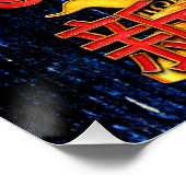 Gelukkig Chinees Rode Goud Nieuwjaar van de Draak Perfect Poster (Hoek)