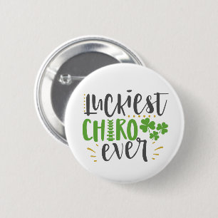 Gelukkig chiro ooit, Chiropractic St. Patty's Day, Ronde Button 5,7 Cm