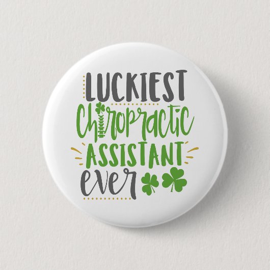Gelukkig Chiropractisch assistent, Chiropractisch Ronde Button 5,7 Cm (Voorkant)