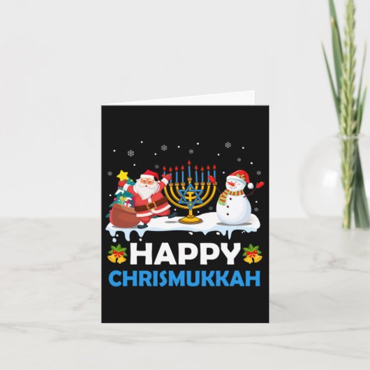 Gelukkig Chrismukkah Chanoeka Fun Vrolijk Kerstfee Kaart (Voorkant)