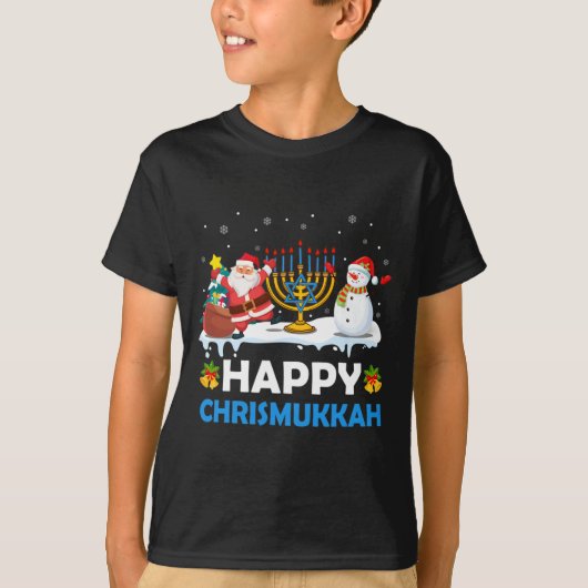 Gelukkig Chrismukkah Chanoeka Fun Vrolijk Kerstfee T-shirt (Voorkant)